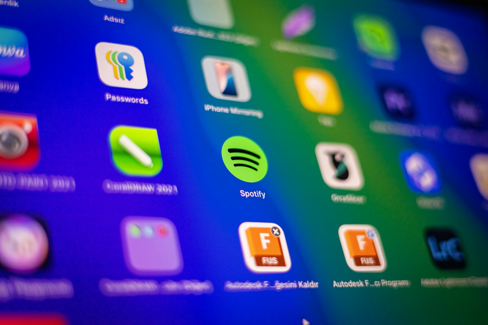colorful smartphone app icons displayed on screen